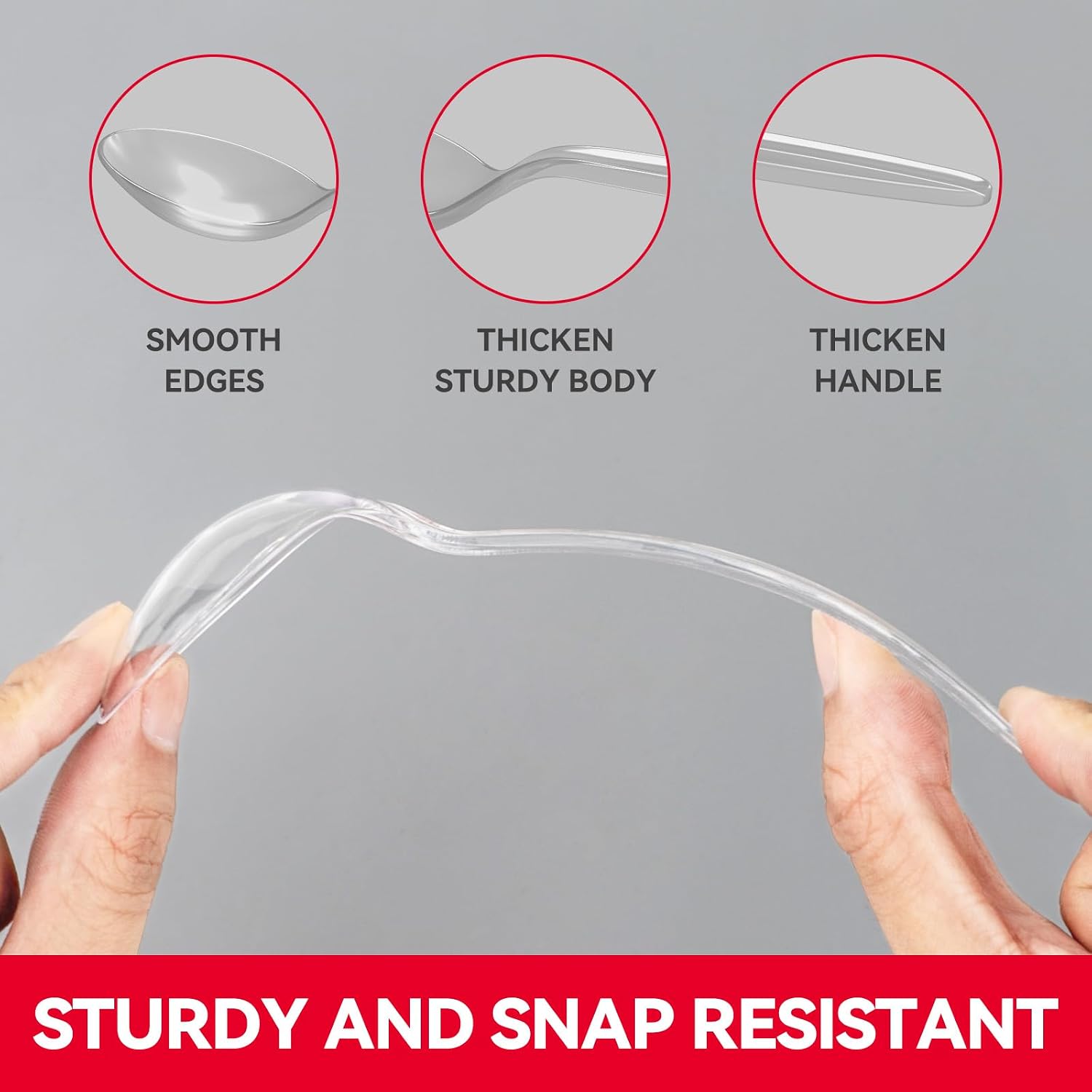 Plastic Soup Spoons  Heavy Duty Disposable Cutlery  Deepened Spoon Bowl for Hot Food  120 Count