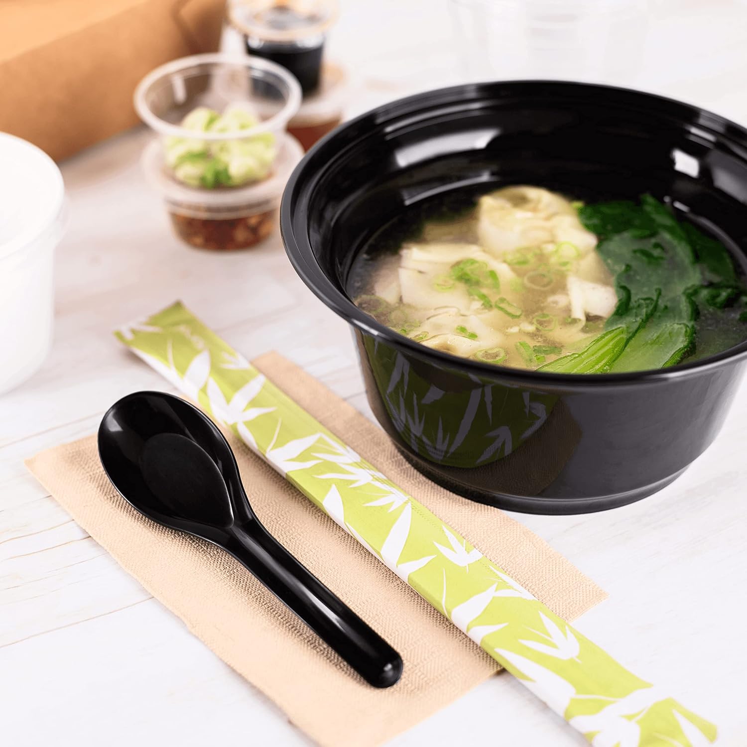 Karat U2015B Med-Heavy Weight Asian Soup Spoon - Black -1 000 ct